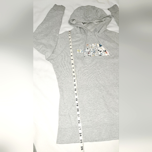 The North Face Womens Grey Hoodie Printed Pullover Kangaroo Pockets Logo L - Picture 8 of 15